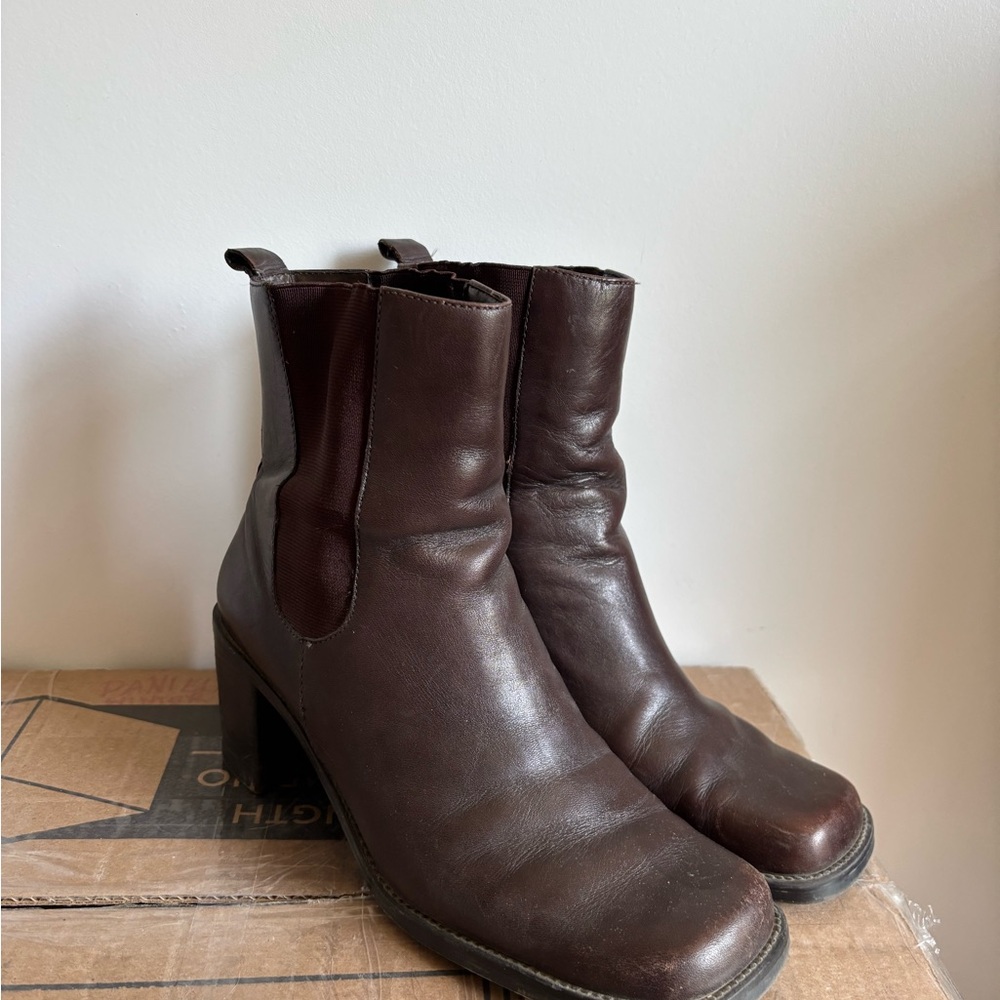 Elegant Brown Leather Ankle Boots